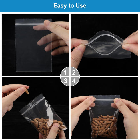 Small Plastic Bags, 300 PCS Mini Baggies 3 Assorted Sizes 2x2 2x3 3x4 Inch. Mini Jewelry Bags Reclosable, Clear Zip Bags (300Pcs Combo(2x2 2x3 3x4...