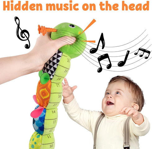 Baby Toys Musical Caterpillar,Infant Stuffed Animal Toys with Crinkle and Rattles,Soft Sensory Toys with Textures for Tummy Time Newborn Boys Girl...