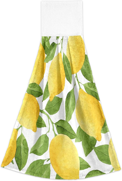 Boccsty Lemon Hanging Kitchen Towels 2 Pieces Summer Lime Tree Branch Dish Cloth Tie Towels Hand Towel Tea Bar Towels for Bathroom Farmhouse House...