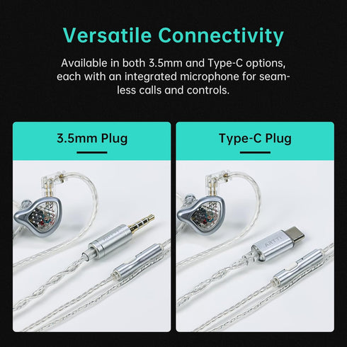 R6 in Ear Monitor Earphone HiFi Wired Earbuds with Mic 1BA 1DD Gaming IEM Headphones with 2 Pin Detachable Cable for Musicians DJ Singer Audiophil...