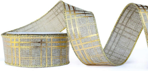 Wired Christmas Ribbon for Tree Plaid Ribbons Set Burlap Xmas Thick 2.5 Inch 4 Rolls 24 Yards for Decorating Trees Gift Wrapping Wreaths Bows Perf...