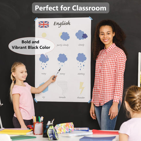 Fine Tip Dry Erase Markers - 72 Pack Black Whiteboard Erasable Markers Bulk for Kids Adults, Ideal for Classroom School Office Home Use on White B...