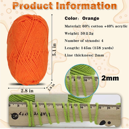 2 Pcs 100g Cotton Acrylic Yarn for Crocheting,Soft and Fluffy Crochet Yarn for Knitting and Crafts?4 ply Warm Yarn for DIY Slippers Cushions Dolls...