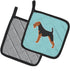 Caroline's Treasures BB3757PTHD Airedale Terrier Checkerboard Blue Pair of Pot Holders Kitchen Heat Resistant Pot Holders Sets Oven Hot Pads for C...