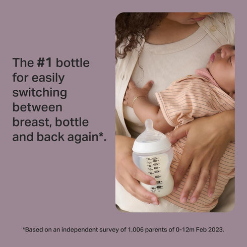 Tommee Tippee Natural Start Anti-Colic 9 oz BPA Free Baby Bottles, 0+ Months, Slow Flow Breast-Like Nipple, Self Sterilizing, Designed for Seamles...