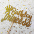 Happy Birthday Cake Topper for Princess Birthday Party Decorations,Double-faced Gold Glitter...