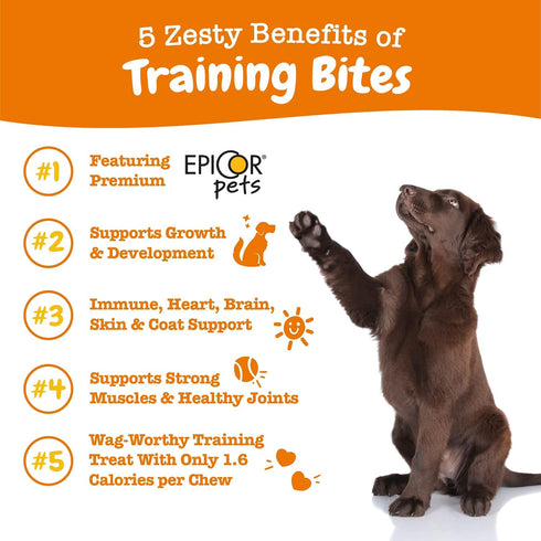 Zesty Paws Training Treats for Dogs & Puppies - Hip, Joint & Muscle Health - Immune, Brain, Heart, Skin & Coat Support - Bites with Fish Oil Omega...