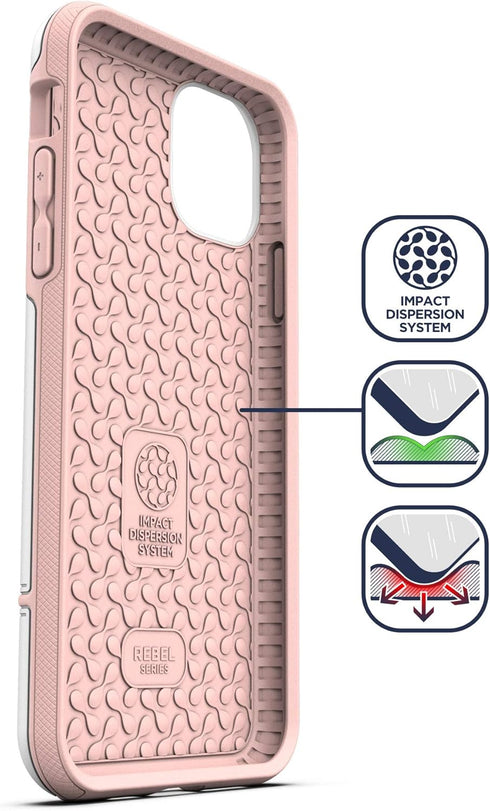 ENCASED Rebel Armor Protective Case for iPhone 11 PRO Rugged Case (White/Pink)...