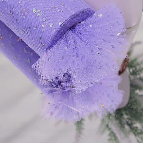 Glitter Tulle Rolls, 6” by 50 Yards (150FT) Netting Fabric Tulle for Tutu Skirts Sewing Birthday Wedding Party Decoration (Lavendar)...