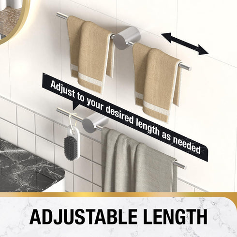 HITSLAM 18 Inch Brushed Nickel Towel Bar, SUS304 Stainless Steel Single Base Towel Rack Wall Mounted, Modern Home Decor Bathroom Towel Holder with...