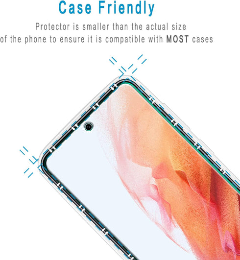 HPTech (2 Pack) Designed for Samsung Galaxy S21 FE 5G Tempered Glass Screen Protector, Support Fingerprint Reader, Anti Scratch, Bubble Free......
