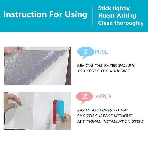 Dry Erase Board Sticker - 8.3'' x 11.7'' x 2PK New Stain Proof Dry Erase Sheets - Whiteboard Stickers - White Board Stick On Wall/Desk/Refrigerato...