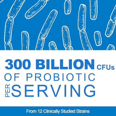 300 Billion CFU Probiotic, Probiotics for Women Men, 12 Probiotics Strains + 3 Prebiotics, Daily Probiotic Supplement, Probiotics for Digestive He...