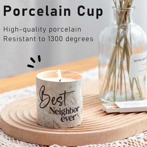 Best Neighbor Ever Gifts-6 oz Scented Candle Lavender Hello Neighbor Gifts for Neighbors New Neighbor Welcome Gift Funny Candles Goodbye Moving Ho...