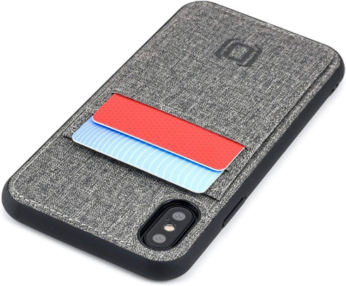 Dockem Luxe M2T Wallet Case for iPhone X/XS (5.8"): Built-in Invisible Metal Plate for Magnetic Mounting with Canvas Style Synthetic Leather 2 Car...