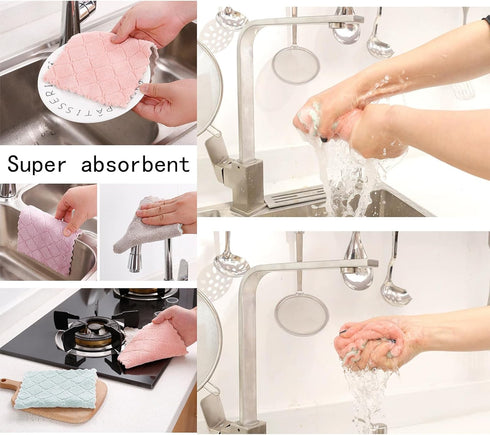 24 Pack Cleaning Cloth Kitchen Cloth, Dish Towels Super Absorbent Coral Velvet Dishtowels, Microfiber Premium Soft Tea Towels, Quick Dry Rags, Mul...