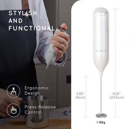 Rechargeable Milk Frother Handheld, Coffee Frother Handheld with USB-C Charging Stand, Electric Drink Mixer Handheld, Mini Electric Whisk Frother ...