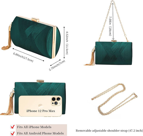 Clutch Purses For Women Tassel Evening Clutch bag Cross Body & Shoulder Bag For Wedding Night out Party...