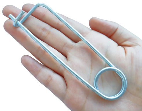 8PCS Steel Brooch Shape Cotter Safety Pin Spring Pin, Quick Lock Brooch Locking Fastener for Farm Lawn Garden Hook (0.12 in X 2.56 in)...
