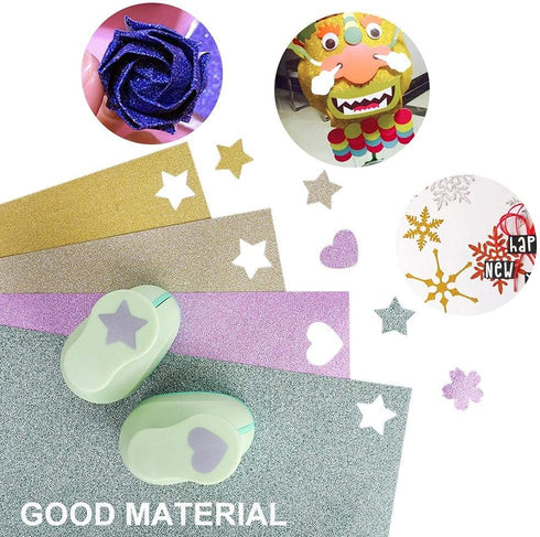 UCEC Glitter Cardstock Paper, 50 Sheets 10 Colors, Self-Adhesive Sparkly Paper for Card Making, Glitter Paper for Craft DIY Child's Projects Hallo...