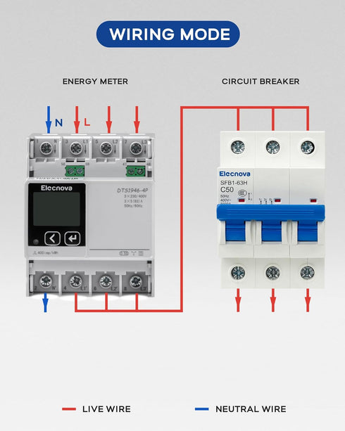 6-63A Miniature Circuit Breaker, AC 3 Pole 400V, DIN Rail Mounted 40 amp Breaker, Overload, Short-Circuit Protection, 110V / 120V Available, MCB...