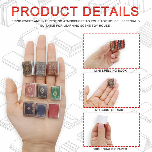 30 Pieces 1: 12 Scale Miniature Books Dollhouse Books Miniature Books for Dolls House Dolls House Miniatures Writable Page-Turnable Reusable Minat...