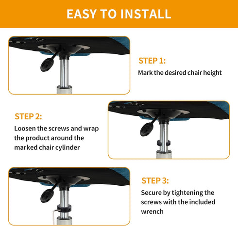 2Packs Fix Sinking Office Chair, Steel Gas Lift Cylinder Clamp Holder, Office Chair Saver Kit Adjust Chair Height and Stop Sinking without Cylinde...
