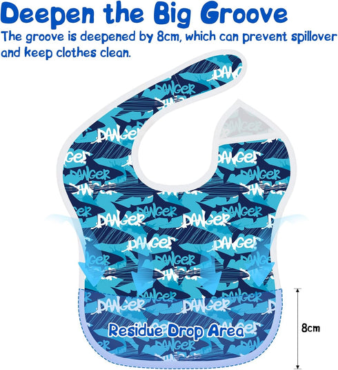 Mess Proof Baby Bibs, Waterproof Baby Apron for Boy and Girl, Kids Essentials for Travel Baby Bibs for Eating, Feeding Bibs Age:0-3 Years Old ?Sha...