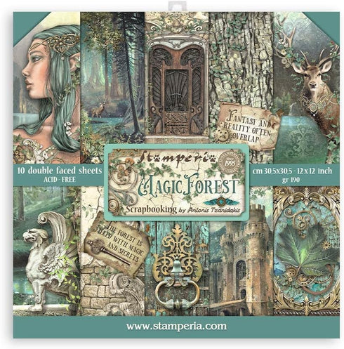 Stamperia Scrapbooking Pad-Magic Forest, Multicoloured, 12 x 12 inches...