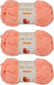 3 Skeins of Sensy Velvet Yarn for Crocheting, Baby Blanket Yarn, Chenille Yarn, Amigurumi Yarn, 3.5 oz, 132 Yards, Gauge 5 Bulky (Salmon)......