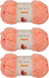 3 Skeins of Sensy Velvet Yarn for Crocheting, Baby Blanket Yarn, Chenille Yarn, Amigurumi Yarn, 3.5 oz, 132 Yards, Gauge 5 Bulky (Salmon)......