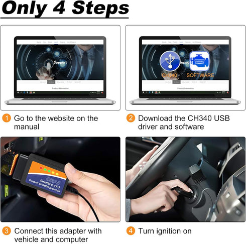 ELM327 USB Adapter OBD2 Scanner for Windows, ELMconfig FoCCCus Diagnostic Scan Tool with MS-Can/HS-Can Switch for Ford Lincoln Mazda Mercury Serie...