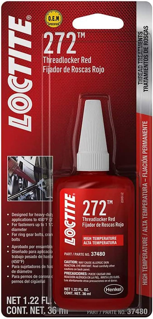 Loctite 37480 272 Red High Temperature Threadlocker Bottle - 36 ml...