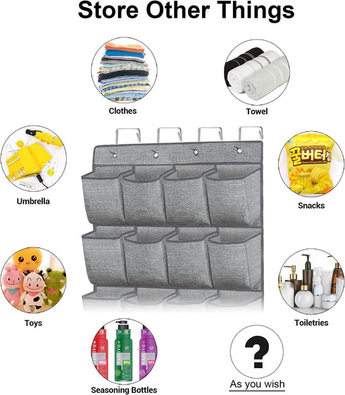 homyfort Over the Door Shoe Organizer,Hanging Shoe Rack Storage Holder with 24 Extra Large Fabric Pockets for Closet,Men Sneakers,Women High Heele...