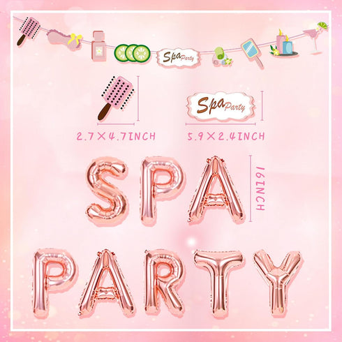LaVenty 2 PCS Spa & Party Balloons Banner - Spa & Birthday Theme Decoration...