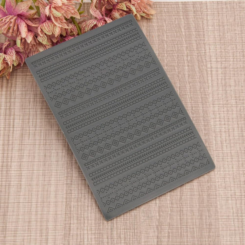 Arbuya Polymer Clay Texture Sheets for Boho Style Earring Jewerly Making, Flowers Geometric Clay Texture Stamps Mat for Polymer Clay Projects Poly...