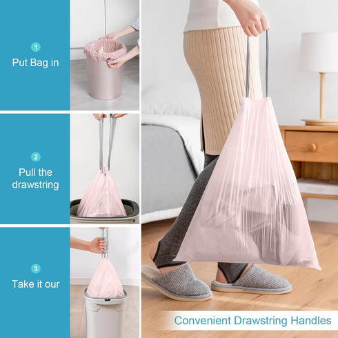 Small Trash Bags 4 Gallon Drawstring Unscented Mini Garbage Bags Trash Can Liners for Office Bedroom Bathroom Thickened Set of 3 Colour. 45 Count?...