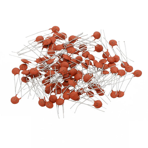 PATIKIL 0.033nf 50V Ceramic Disc Capacitor, 100 Pcs Ceramic Chip Capacitor Assortment Kit for Power Circuits Industrial Equipment,Brown Red...