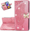 Galaxy A12 Case Stylish Shiny Diamond Wallet Case Credit Cards Slot with Stand for PU Leather Shockproof Flip Magnetic Case for Samsung Galaxy A12...