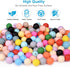 Silicone Beads Bracelet Making Kit, 70PCS 15mm Soft Rubber Round Beads for Keychain Wristlets, Loose Beads Crafts for Pacifier Clips Teething Lany...