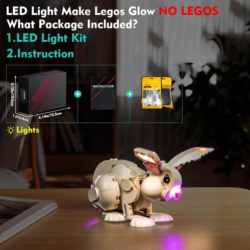 VONADO LED Light Kit for Lego White-Rabbit-31133-Easter-Bunny Creator, Creative Lighting Set Accessories Compatible with Lego 31133 Building Set (...