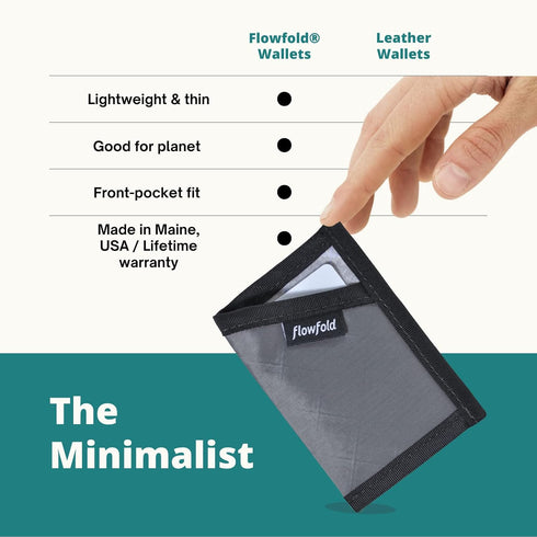 Flowfold RFID-Blocking Wallet Card Holder Wallet Recycled Material Minimalist Wallet - Durable Slim Front Pocket Wallets Made in USA...