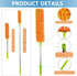 4 Pack 30" to 100" Microfiber Feather Duster, Extendable Pole, Detachable and Beandable and Washable Head, Cleaning Supplies for Office, Car, Wind...