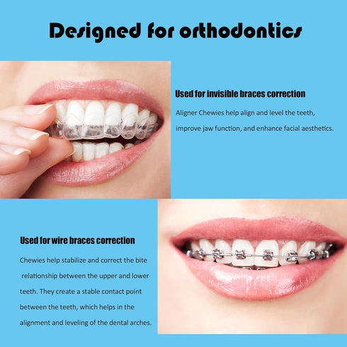 Aligner Chewies,8PCS Y-Shaped Chewies for Invialign Aligner,Hardness 45°Silicone Orthodontic Munchies Chompers Aligner Trays Seaters Chewies(8PCS ...
