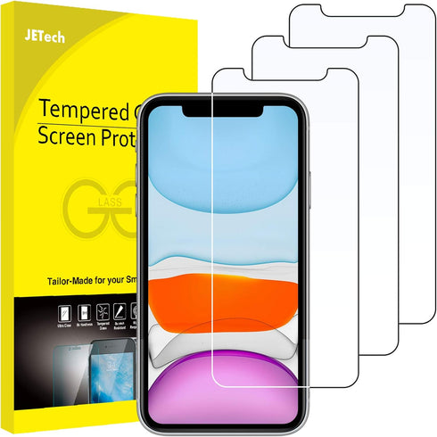 JETech Screen Protector for iPhone 11 and iPhone XR, 6.1-Inch, Tempered Glass Film, 3-Pack...