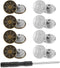 Button Pins for Jeans, 17 mm/20mm Adjustable Reusable Replacement Buttons 8 Pcs No Sew Removable Metal Buttons and No Tools Instant with Screwdriv...