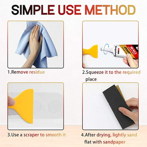Drywall Patch Repair Kit with Scraper, Wall Spackle Repair Paste, Wall Mending Agent Quick and Easy Solution to Fill The Holes for Home Wall, Plas...