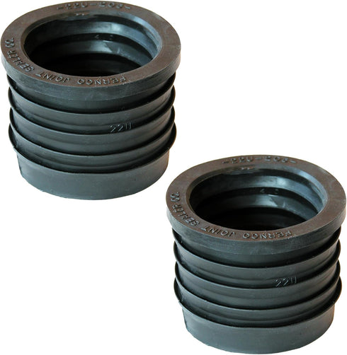Fernco P22U-205 2-in. Service Weight Cast Iron Hub to 2-in. Sch. 40 PVC Compression Donut, 2-Pack...