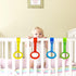 8PCS 4 Colors Baby Playpen Pull up Rings- Baby Crib Pull up Rings- Baby Walking Exercises Assistant Rings- Baby Bed Stand Up Rings Baby Cot Hangin...