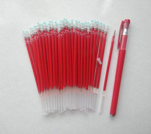 Gel Pens 0.5mm Refills, Red Gel Pen Refills, 50-Pack 0.5 mm Gel Ink Pen Replace Refills,Send 1 Extra pens,Red Pen Refills Easy Drying, Smooth Writ...